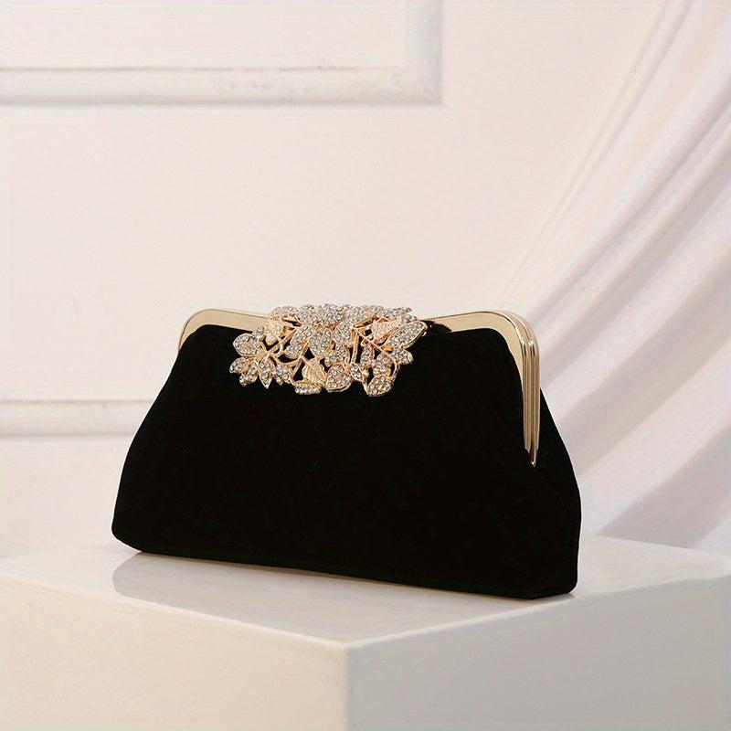Vintage Beaded Evening Bag with Rhinestone Lock