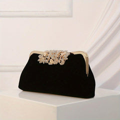 Vintage Beaded Evening Bag with Rhinestone Lock