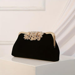Vintage Beaded Evening Bag with Rhinestone Lock