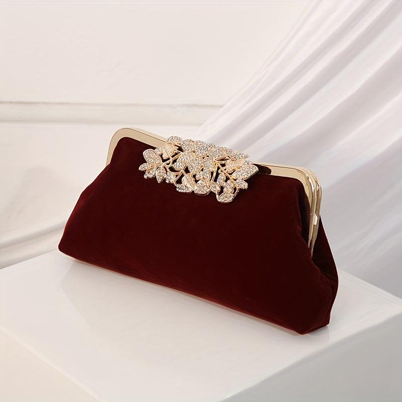 Vintage Beaded Evening Bag with Rhinestone Lock