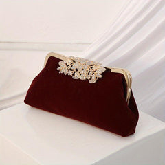 Vintage Beaded Evening Bag with Rhinestone Lock