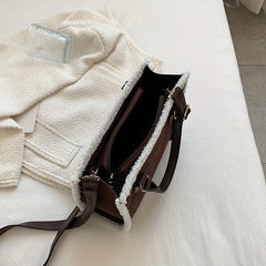 Vintage Square Crossbody Bag Solid Satchel All Match Handbag