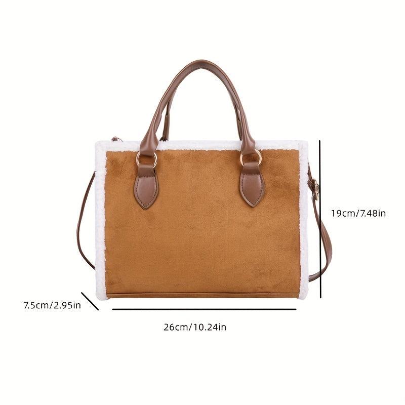 Vintage Square Crossbody Bag Solid Satchel All Match Handbag