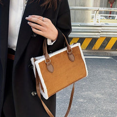 Vintage Square Crossbody Bag Solid Satchel All Match Handbag