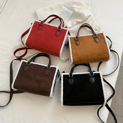 Vintage Square Crossbody Bag Solid Satchel All Match Handbag