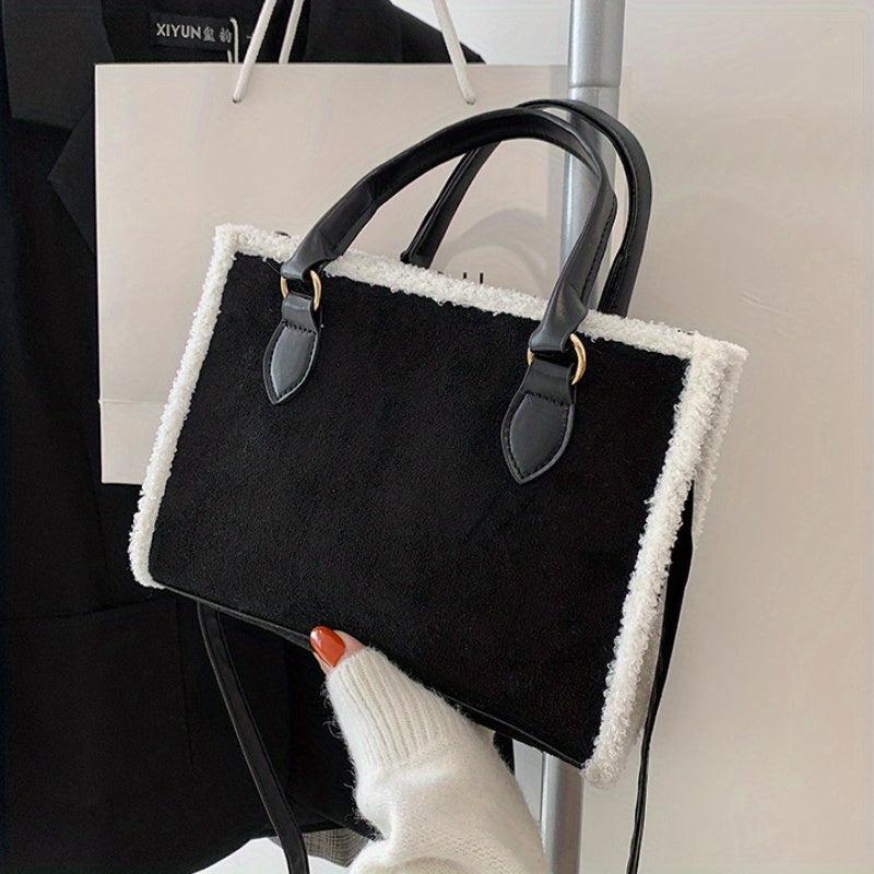 Vintage Square Crossbody Bag Solid Satchel All Match Handbag
