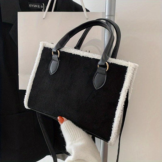 Vintage Square Crossbody Bag Solid Satchel All Match Handbag