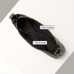 Metal Chain Underarm Bag PU Leather Crossbody Bag Purse