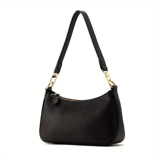 Metal Chain Underarm Bag PU Leather Crossbody Bag Purse
