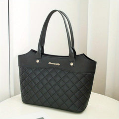 Minimalist Shoulder Bag Argyle Pattern Quilted Handbag Classic for Women