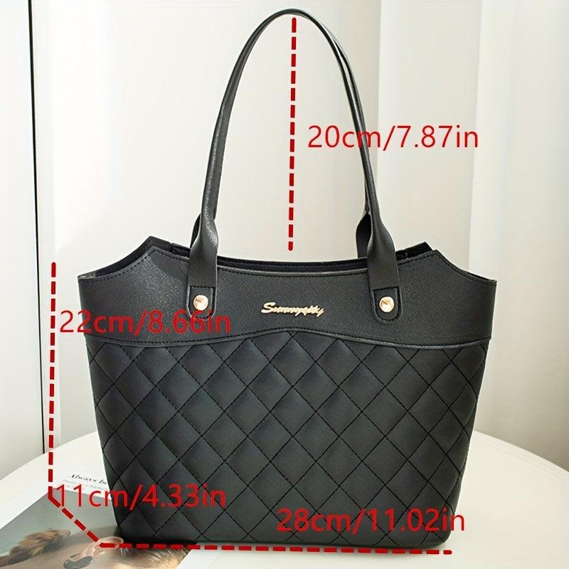 Minimalist Shoulder Bag Argyle Pattern Quilted Handbag Classic for Women