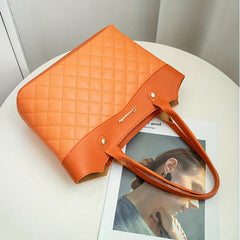 Minimalist Shoulder Bag Argyle Pattern Quilted Handbag Classic for Women