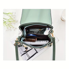Contrast Crossbody Bag Top Handle Square Purse