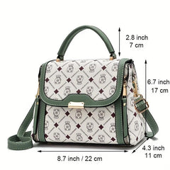 Contrast Crossbody Bag Top Handle Square Purse