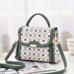 Contrast Crossbody Bag Top Handle Square Purse