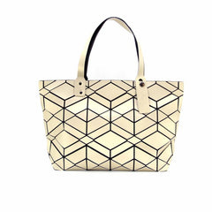 Foldable Geometric Tote Bag Large Capacity Argyle Handbag