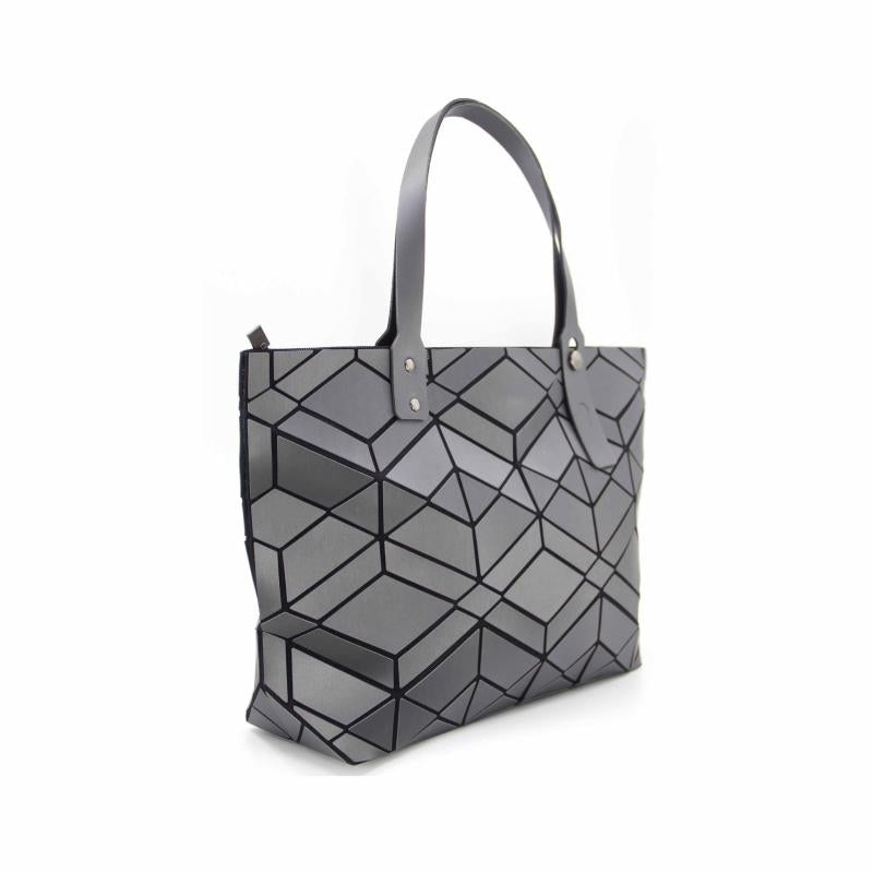 Foldable Geometric Tote Bag Large Capacity Argyle Handbag