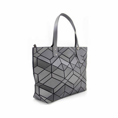 Foldable Geometric Tote Bag Large Capacity Argyle Handbag