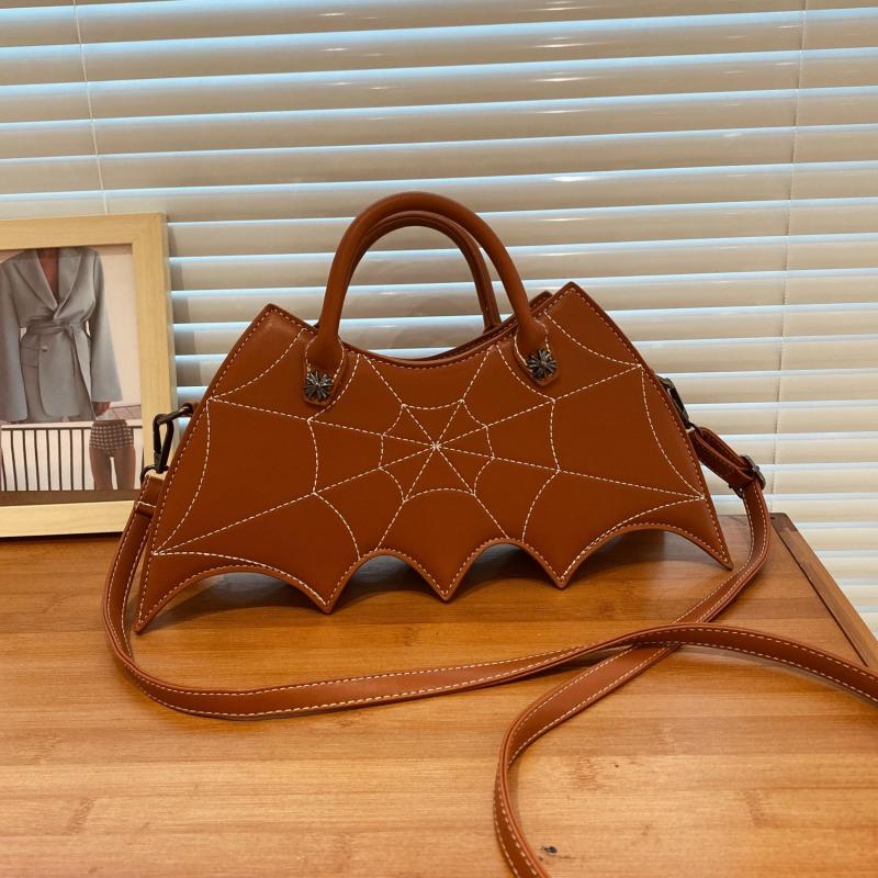 Gothic Bat Shoulder Bag Cobweb Pattern Satchel Bag