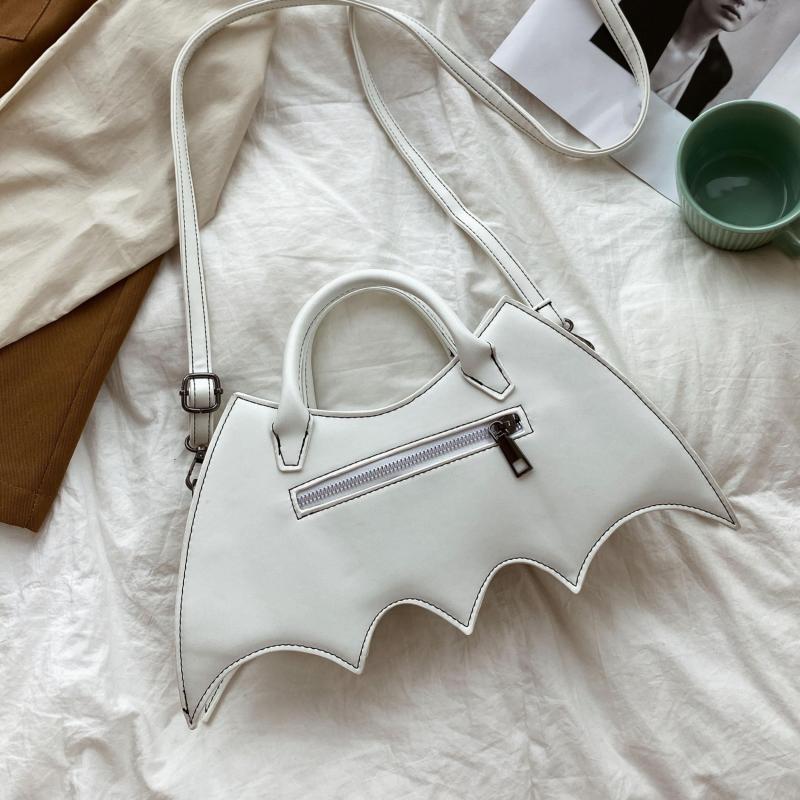 Gothic Bat Shoulder Bag Cobweb Pattern Satchel Bag