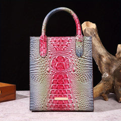 Vintage Crocodile Pattern Tote Bag PU Satchel Bag Women's Classic Handbag