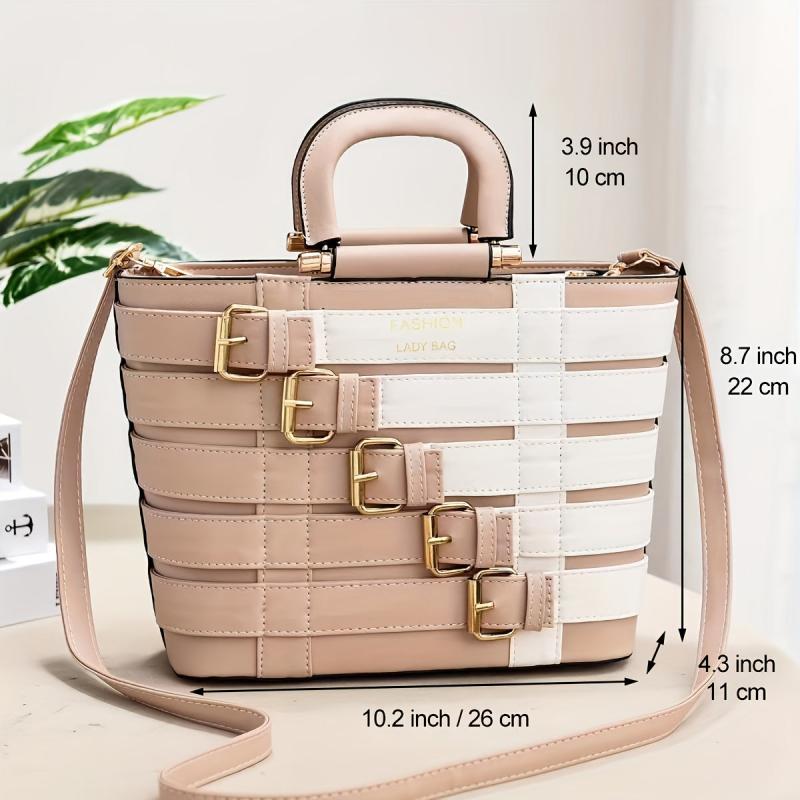 Buckle Decor Crossbody Bag for Office & Work