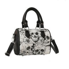 Gothic Skull Print Boston Bag Crossbody Handbag