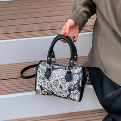 Gothic Skull Print Boston Bag Crossbody Handbag