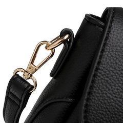 Women's Crossbody Bag Buckle Decor Flap Purse Faux Leather Shoulder Bag