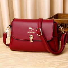 Women's Crossbody Bag Buckle Decor Flap Purse Faux Leather Shoulder Bag