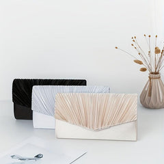 Ruched Evening Bag Wedding Clutch Banquet Bag
