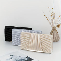 Ruched Evening Bag Wedding Clutch Banquet Bag