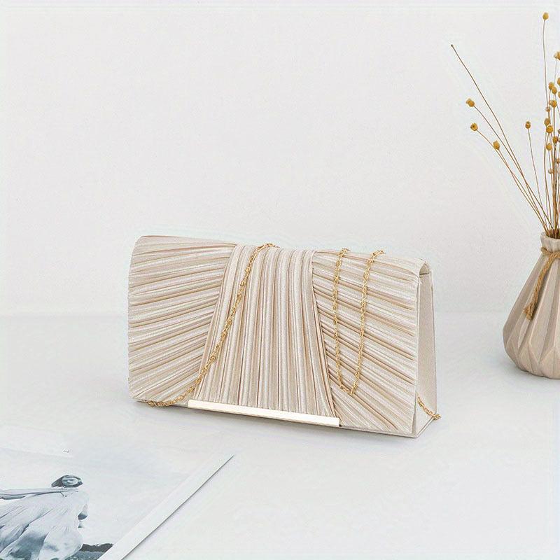 Ruched Evening Bag Wedding Clutch Banquet Bag