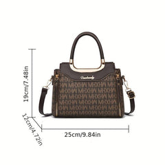 Classic Letter Pattern Handbag All Match Shoulder Bag Retro Satchel Work