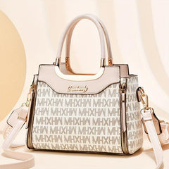 Classic Letter Pattern Handbag All Match Shoulder Bag Retro Satchel Work