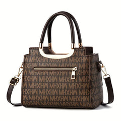 Classic Letter Pattern Handbag All Match Shoulder Bag Retro Satchel Work