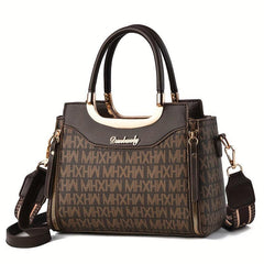Classic Letter Pattern Handbag All Match Shoulder Bag Retro Satchel Work