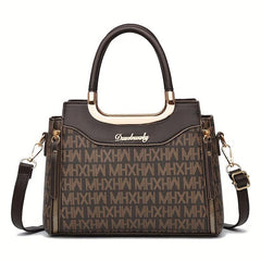 Classic Letter Pattern Handbag All Match Shoulder Bag Retro Satchel Work