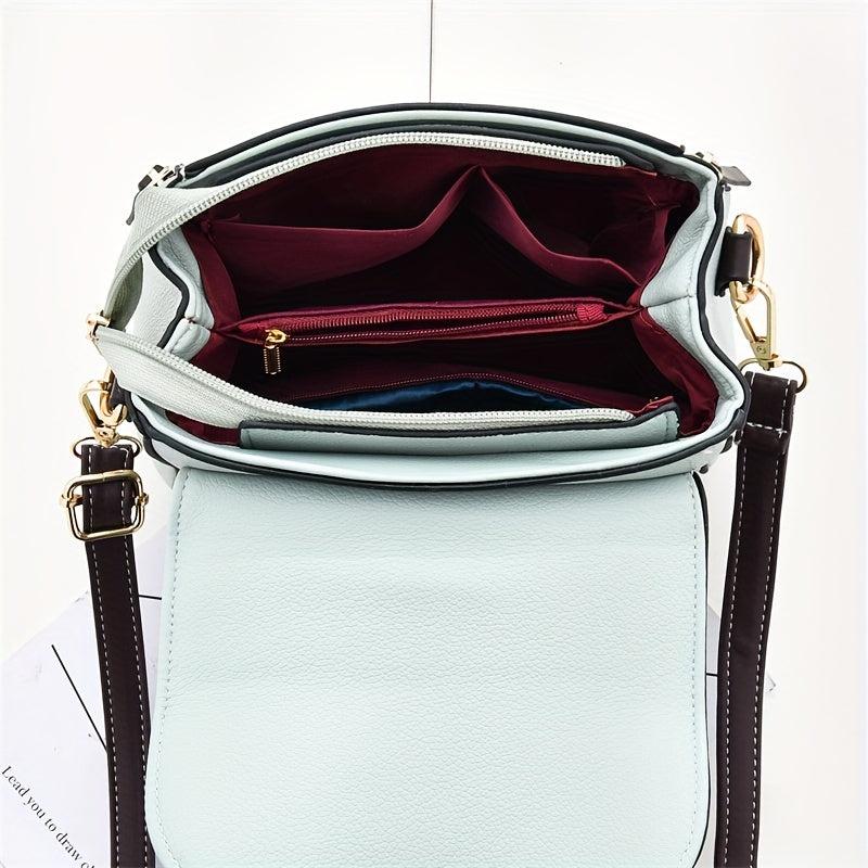 Small Crossbody Bag Textured PU Leather Classic Shoulder Bag