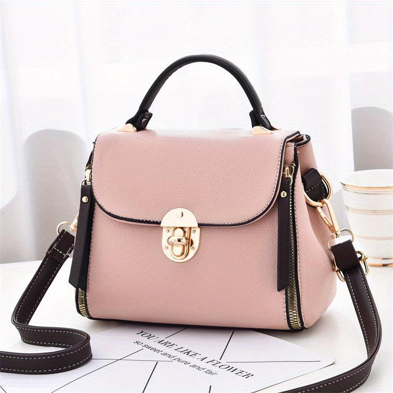 Small Crossbody Bag Textured PU Leather Classic Shoulder Bag