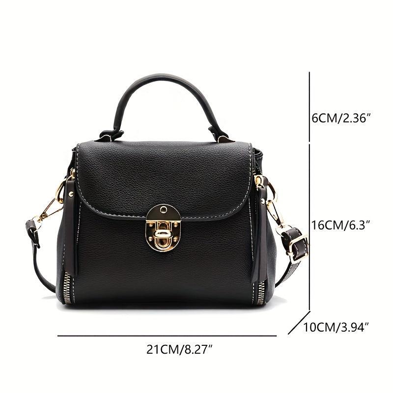 Small Crossbody Bag Textured PU Leather Classic Shoulder Bag