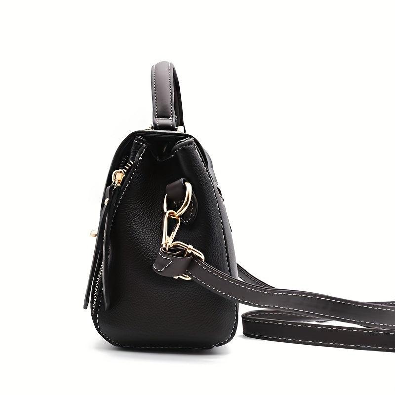 Small Crossbody Bag Textured PU Leather Classic Shoulder Bag