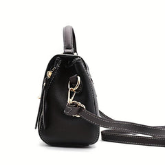 Small Crossbody Bag Textured PU Leather Classic Shoulder Bag