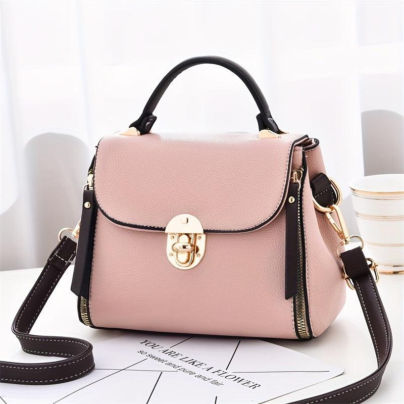 Small Crossbody Bag Textured PU Leather Classic Shoulder Bag