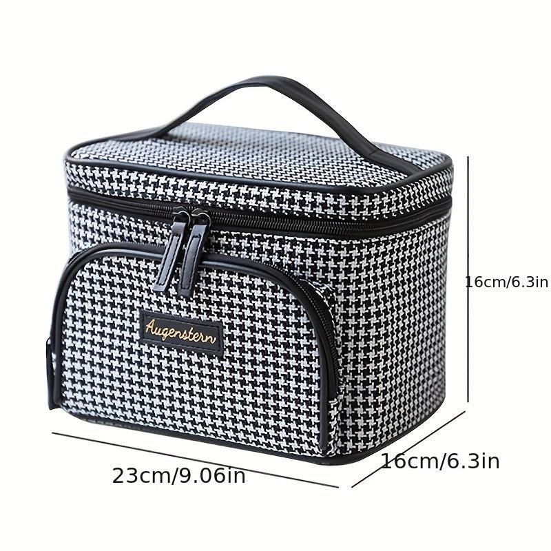 Houndstooth Pattern Cosmetic Bag Small Foldable Fabric Handbags