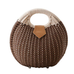 Minimalist Straw Satchel Bag Bohemian Travel Storage Handbag
