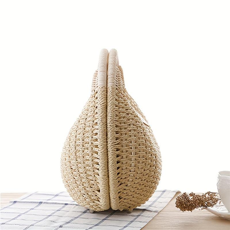 Minimalist Straw Satchel Bag Bohemian Travel Storage Handbag