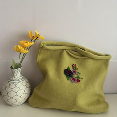 Vintage Embroidered Knitted Bag Large Capacity Hobo Bag