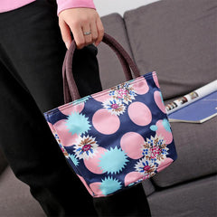 Graphic Print Double Handle Lunch Bag Casual Storage Bag