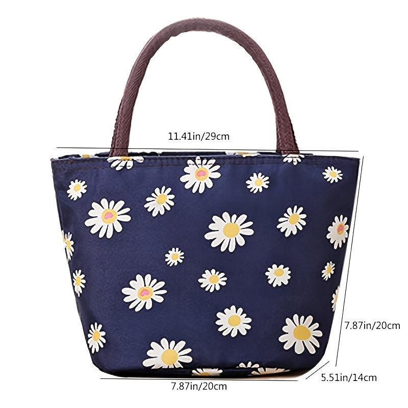 Graphic Print Double Handle Lunch Bag Casual Storage Bag